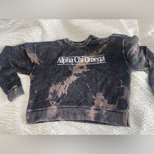 Alpha Chi Omega Cropped Tie-Dye Crewneck